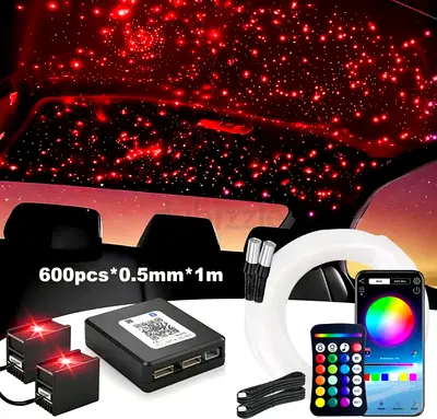 Car Fiber Optic Star Roof Kit with RGB Controller Remote (600pcs)