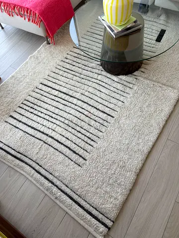 Beige wool Modern Area Rug - Good Condition