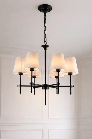 Lurevia Black Six-Light Ceiling Lamp