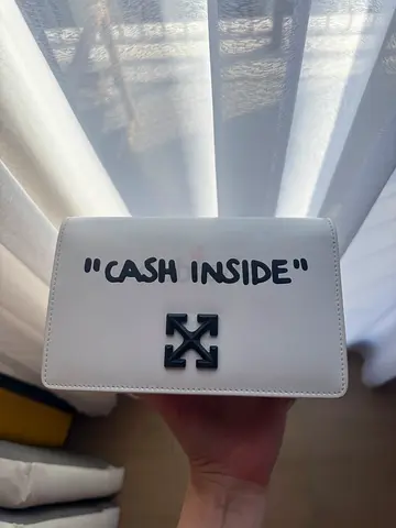 off-White CASH INSIDE Crossbody Bag with Gold Chain