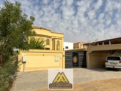 An excellent opportunity to own a luxurious villa in Al Mowaihat 1, Ajman. The villa enjoys a prime location directly facing a park and a mosque