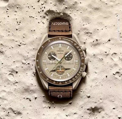 Omega x Swatch Speedmaster Master Quality Moonwatch - Beige/Brown Chronograph