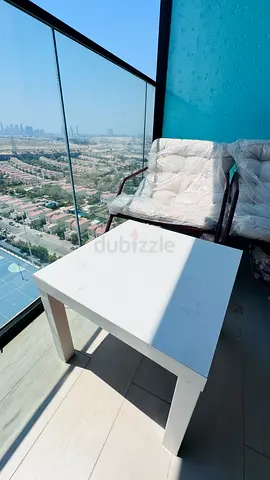 Modern Balcony Furniture Set – 2 Lounge Chairs + Coffee Table