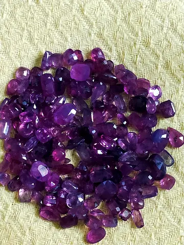Collection of Loose Purple natural Kashmiri Ruby Gemstones
