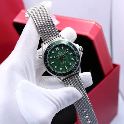 Omega Stainless stil Watch with Green Dial