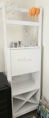 Ikea White Tall Wine Rack  Bar Storage Shelf Unit - Compact