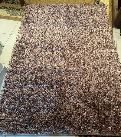Beige/Brown Fluffy Rug - Good Condition