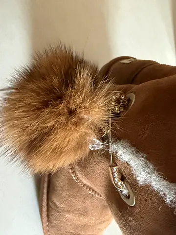 PRICE DROP: Ugg Australia kids boots - original Ugg winter boots with fur pompom and crystal charm
