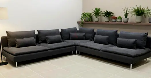Modern Dark Grey L-Shaped Corner Sofa