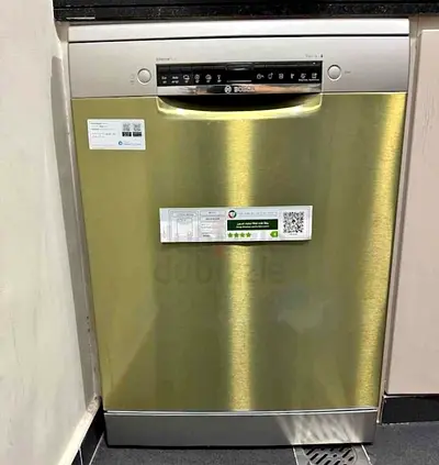 Bosch Series 4 freestanding dishwasher, typically featuring a brushed steel or silver finish.
