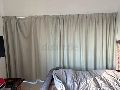 Light grey blackout curtains - set of 8 panels