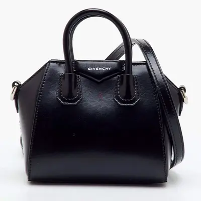 Authentic Givenchy Antigona Micro Black Leather Crossbody Bag