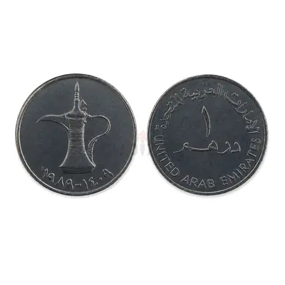 Pair of UAE 1 Dirham Coins (Emirati Dallah Design) - Vintage
