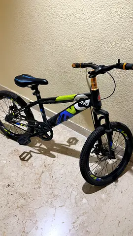 Sturdy Black and Neon Mountain Bike for Children