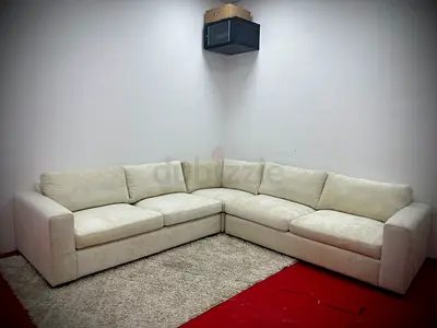 Like new condition pottery barn beige color corner sofa