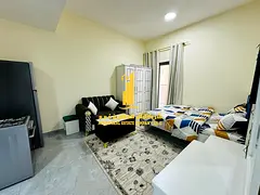 ✨ Furnished studio with balcony | Ajman Corniche | Monthly rent | Includes bills and internet | Re