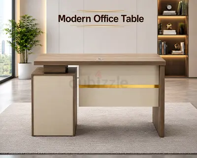Modern Office Desk with 3 Drawers – Walnut Office Table For UAE Offices