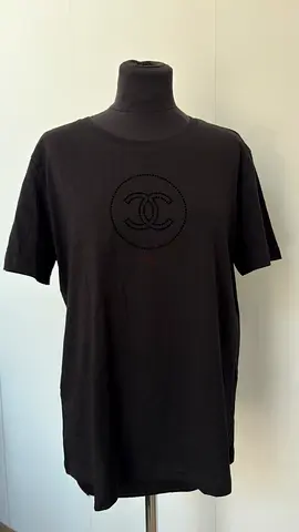 Authentic Chanel CC Logo Black T-Shirt - XL