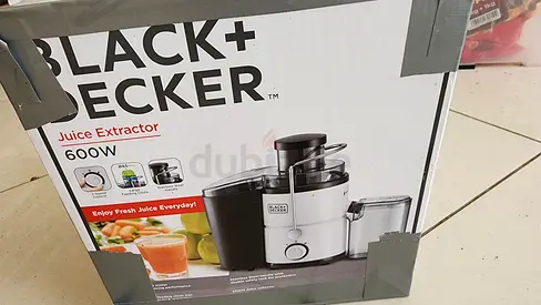 Black+Decker Juice Extractor 600W, Black/Silver, JE600-B5