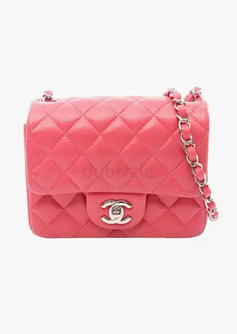 Authentic Chanel Matelasse Shoulder Bag Pink Lambskin Leather