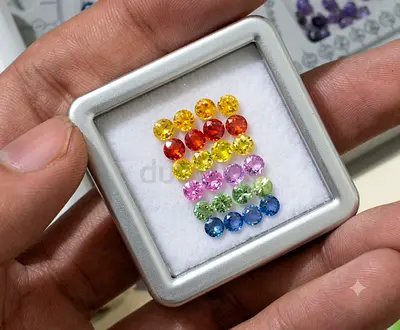 Collection of Multi Colored Round Sapphire