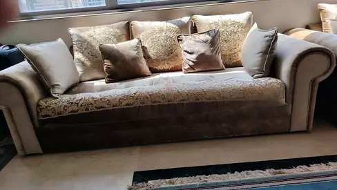 3-seater Fabric Sofa with Cushions - Good Condition