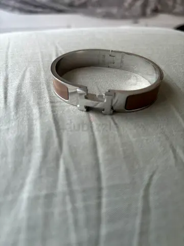 Hermes Clic H Bracelet in Silver and Enamel