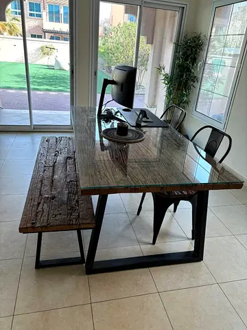 Brand new dining table with 2 chairs and bench for sale