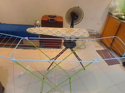 2 Items 1)Ironing board 2)foldable clothes drying rack - good condition