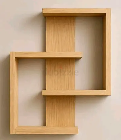 Modern Zigzag Wall Shelf - Light Oak Finish