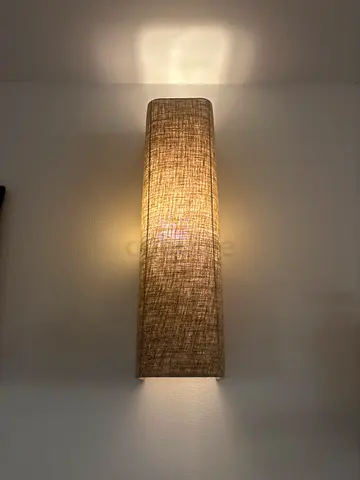 2 Wall-mounted Fabric Light - Beige Rectangular Design