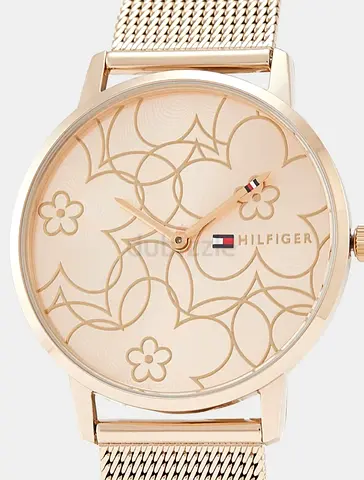 Tommy Hilfiger womens rose gold mesh bracelet watch