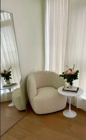 Modern Boucle Swivel Chair