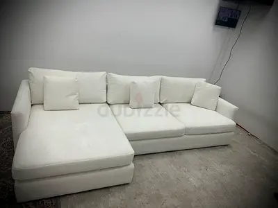 As perfect condition cratebarrel lounge deep lshape sofa