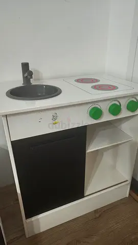Wooden Play Kitchen Set with Sink and Stove