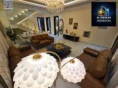 Modern villa with garden, furniture, and air conditioning for sale. Freehold ownership. Dubai villa