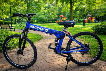 Blue Falcan Folding Mountain Bike - Good Condition