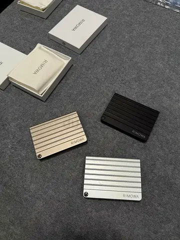 Set of Rimowa Card Holders - Silver, Black, Champagne (Like New)