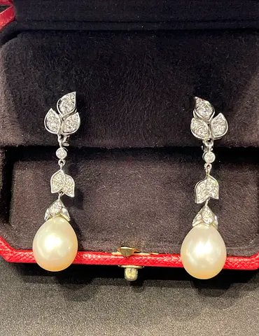 Cartier Earings WG / Diamond, Pearl