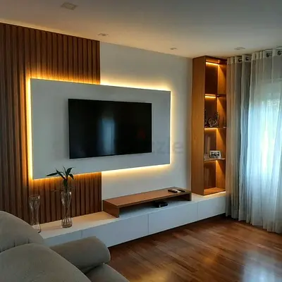 Modern Entertainment System with Built-in Lighting