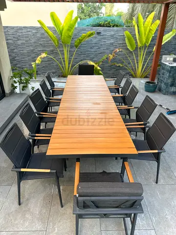 Luxury Suncoast Outdoor Teak Dining Lounge Set – As New