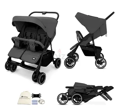 Double Tandem Stroller - Lightweight Foldable Twin/Sibling Stroller, Excellent Condition