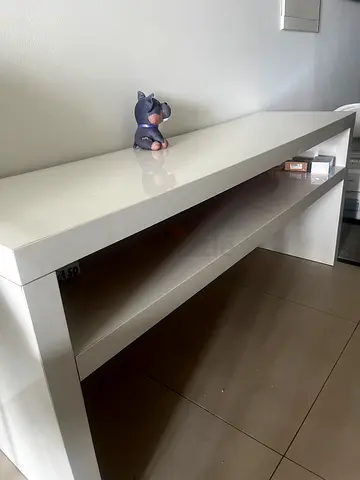 Long white low cabinet / TV console in good condition