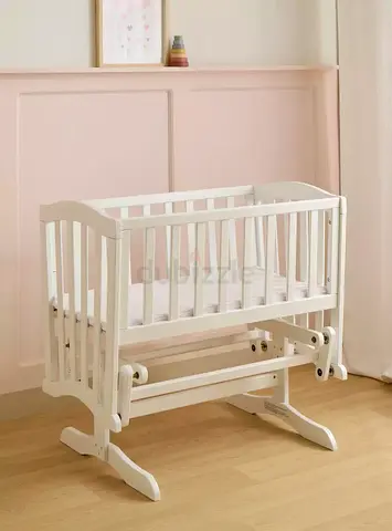 White Wooden Baby Cradle / Bassinet - Gently Used