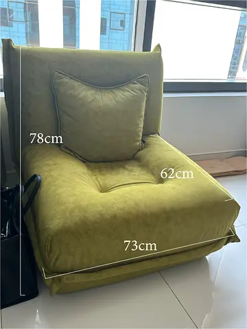 Single Green Upholstered Accent Chair - Comfortable Lounge Seat - Scratch Proof