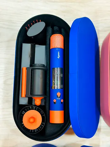 Dyson Airwrap Complete hair styler - blue/orange set with case