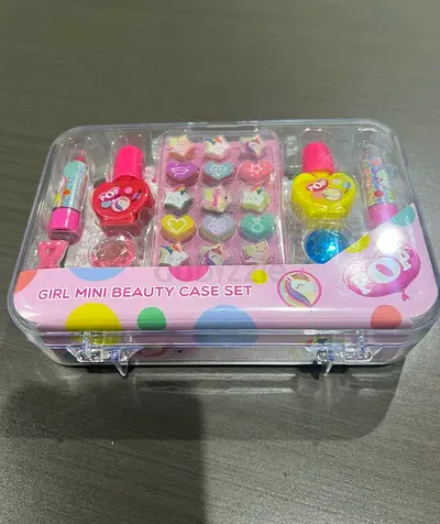 Girl Mini Beauty Case Set - Lipstick  Nail Stickers Play Kit