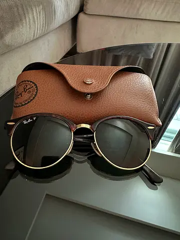 Ray-Ban Round Sunglasses with Brown Case - Used