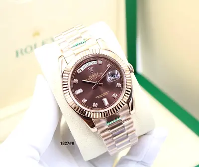 Rolex Day-Date President Rose Golden Automatic Master Quality Copy Watch with Diamond Dial