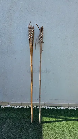 2 lamps for camping with Bamboo sticks